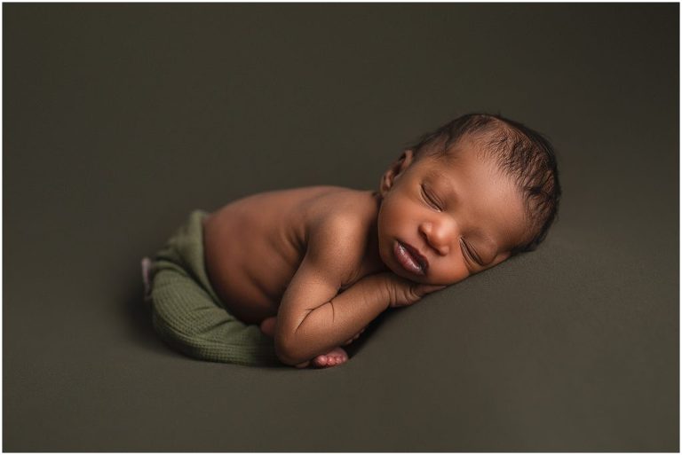 newborn picture using green 
